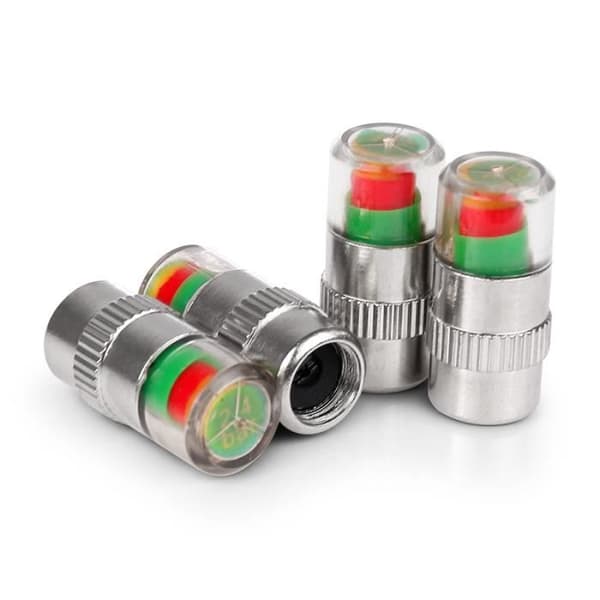 4st 2,4 bar luftvarning Däckventiltrycklock Bil Autodäckstam Lufttryckslock
