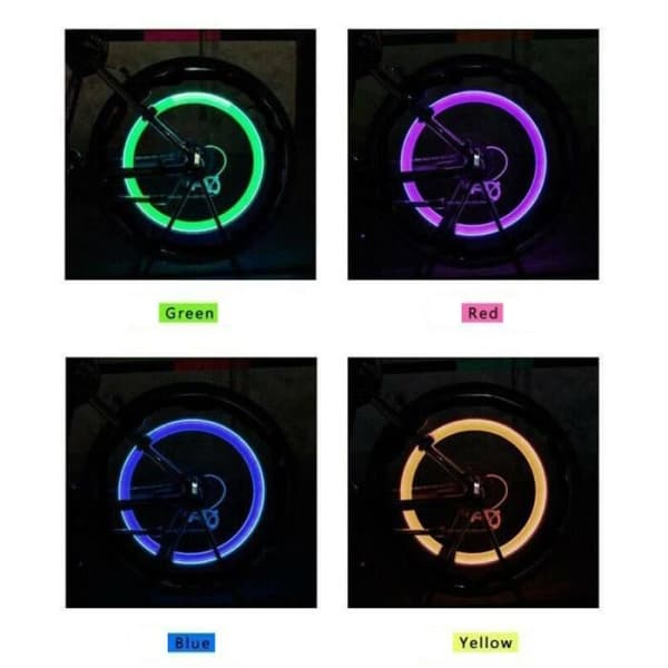 Framlykta för cykel, 2 st A--Ventillock för bilhjul, 2 st, LED-blixtljus, Vattentät LED-lampa, Bug