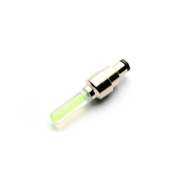 SHOP-STORY - LED CYKELHJUL GRÖN: Set med 2 LED-ventiler för cykelmotorcykelbilhjul - grön färg