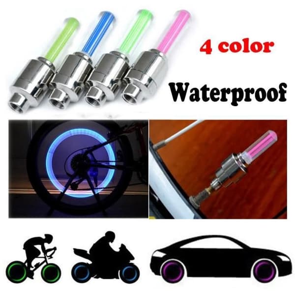 2p GUL -WGHY1709 Bilcykel Motorcykel Däckventil Blixt LED-ljus Hjulventillock Ljus Bra kvalitet 2p GUL -WGHY1709