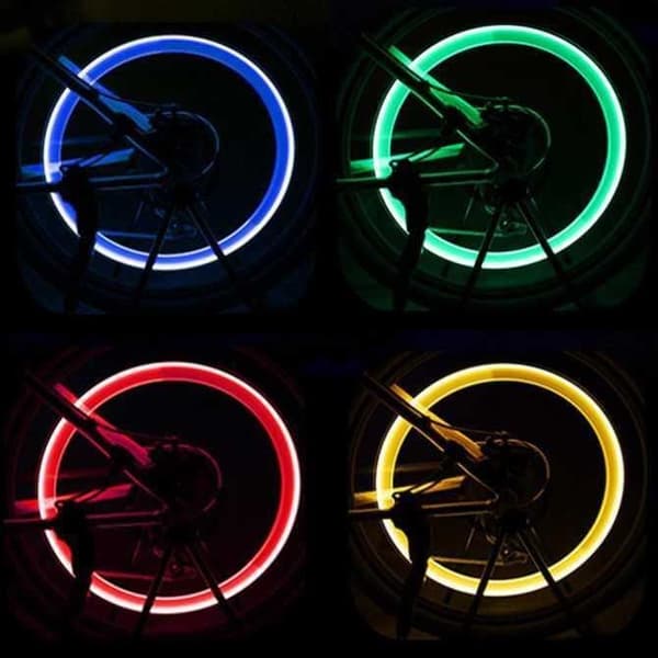 PFW Neonljus Däckfärg Hjulventilkåpa Bil LED-lampa Däckventil Blixtskydd Luftdäck Fälgventil Hjulstamlock