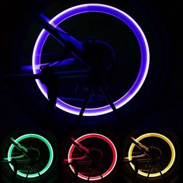 Zacharia 2ST Cykel LED Motorcykel Belysning Däck Hjul Ventil Lock Light Bil Blixt Däck Ventil Caps Luftdäck Fälg Ventil Hjul St