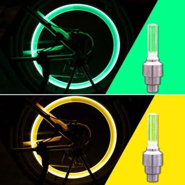 Zacharia 2ST Cykel LED Motorcykel Belysning Däck Hjul Ventil Lock Light Bil Blixt Däck Ventil Caps Luftdäck Fälg Ventil Hjul St