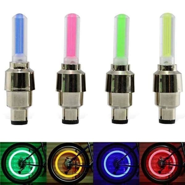 Zacharia 2ST Cykel LED Motorcykel Belysning Däck Hjul Ventil Lock Light Bil Blixt Däck Ventil Caps Luftdäck Fälg Ventil Hjul St