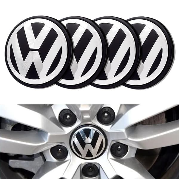 4-Pack - Volkswagen VW Centrumkåpor / Hjulnav Emblem - Bil
