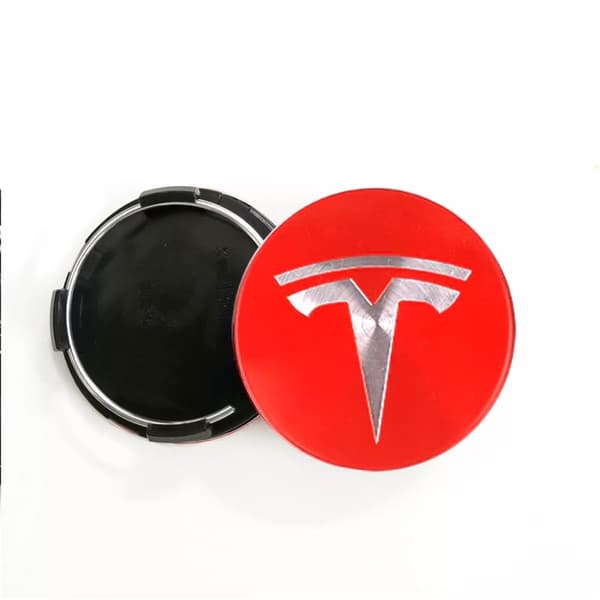 4-Pack - Tesla Centrumkåpor / Hjulnav Emblem - Bil