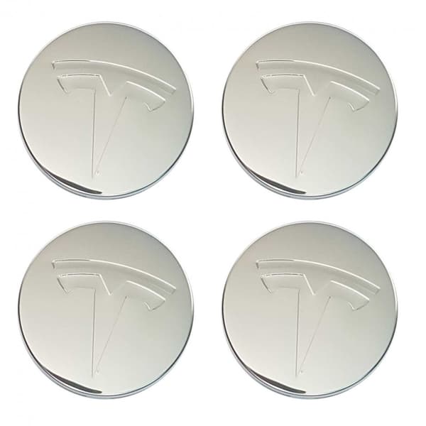4-Pack - Tesla Centrumkåpor / Hjulnav Emblem - Bil