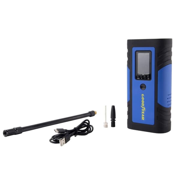 Kannettava ilmakompressori LED-valolla. Goodyear GOD0019 2600 mAh 150 PSI 7,4 V