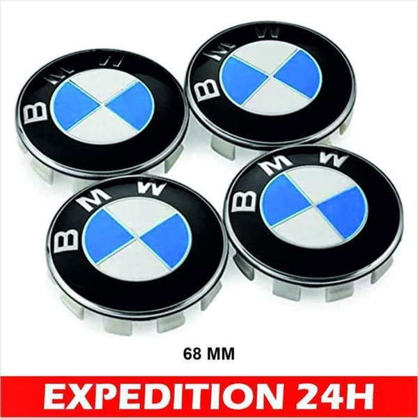 4 x 68 mm blå BMW-logotyp navkapsel Hjulcenterfälgnavkåpa