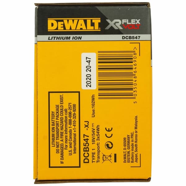 Laddningsbart lithiumbatteri Dewalt DCB547-XJ 9 Ah 18 V