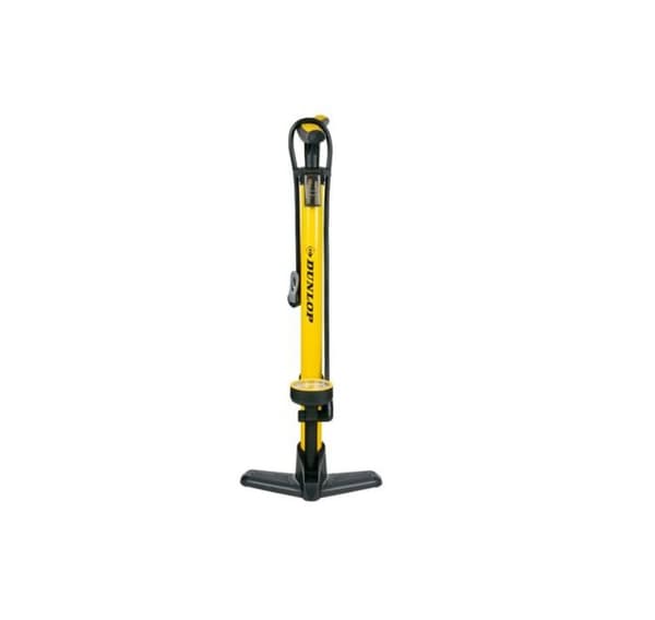 Pumpe med mammometer 24x9,8x61cm 800gr, gul, 3 adaptere, 75cm slange