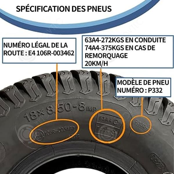INN Däck 18x9.50-8 däck för gräsklippare tubeless gräsklippare däck på trädgårdsklippare Trädgårdsgräsklippare trailer pn