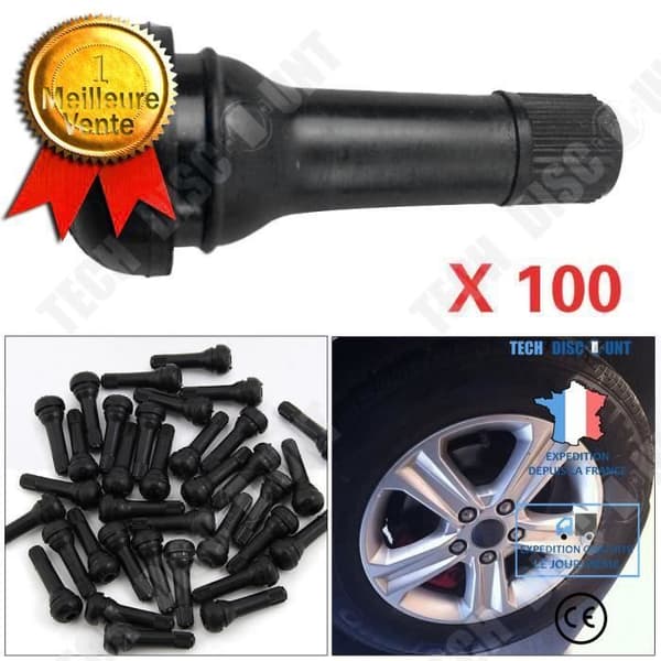 TD® Paket med 100 delar Däckventiler/TR414 gummidäckventiler Bilgummi Däckventiler Fälgventiler XFM70512630
