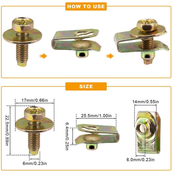 INF U-Clip Jernpladefastgørelser 10-pack