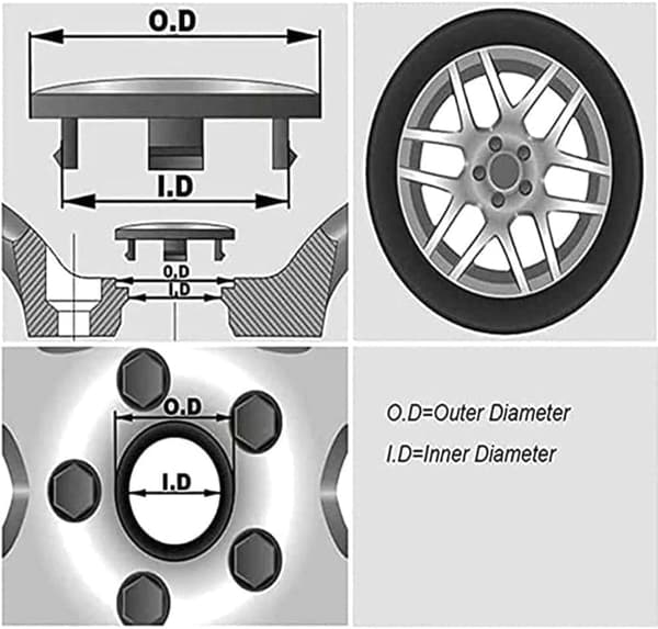 4 st Bilnavcentrumkapslar för Mitsubishi 60mm,Hjulcenterkapslar Navkåpa Navkapslar Hjuldekoration Kåpa Däck Exteriörtillbehör