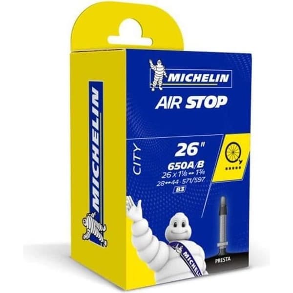 Innerslang - MICHELIN - Airstop B3 - Butyl - 650 A och B 28/44-571/597 - Presta 29 mm