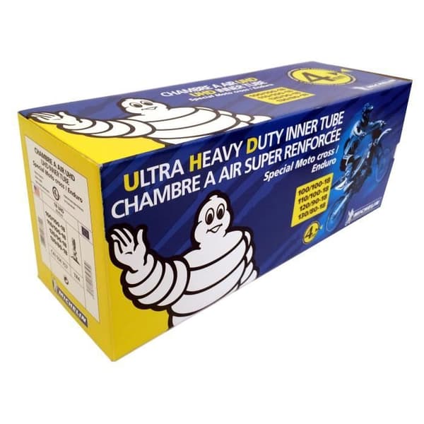 MICHELIN - 18" Offroad Motorcykel Inner Tube - 120/90 100/100 110/100 130/80 18Uhd Medium Valve Tr4