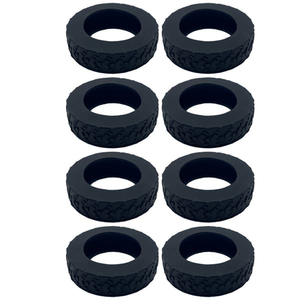 INF Premium Silikon Hjulskydd för Bagage (8-pack) Svart