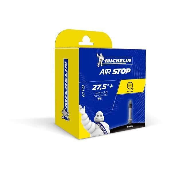 Luftslang - Michelin - Airstop Butyl (B6) - 27,5" - Presta 40 mm - Svart