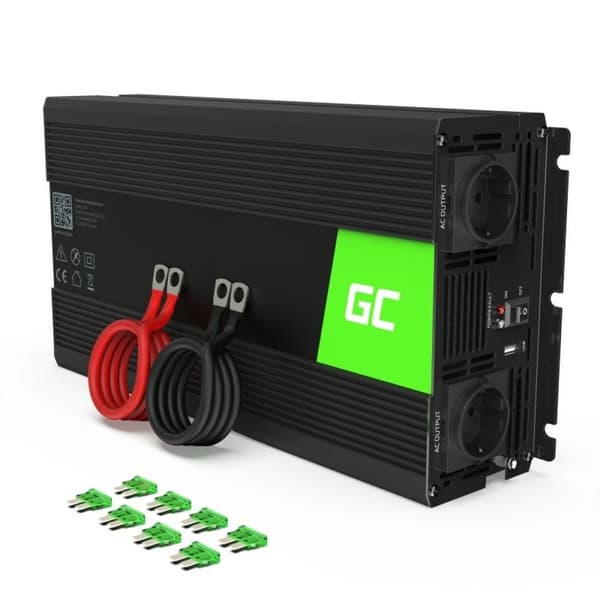 Adapter Green Cell INV19 1500 W 230 V 1 Dele Sort