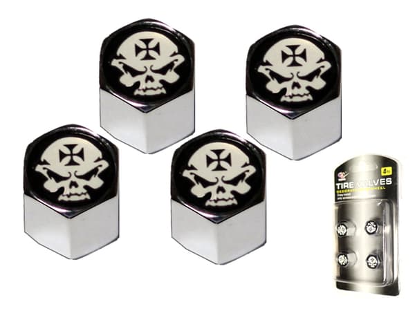 Ventilhattar Malteserkors på dödskalle  4-pack styling