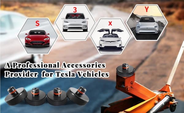 Løftepude til Tesla Model 3, S, X,Y 4 pucke med opbevaringstaske