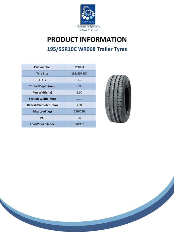 195/50R13C trailerdæk, høj hastighed, vejgodkendt, 900 kg pr. stk - Wanda WR068-dæk