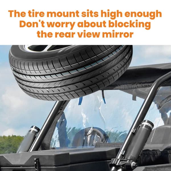 Reservdäcksfäste, rostfri konstruktion, direkt ersättning, kompatibel med Polaris RZR XP Turbo