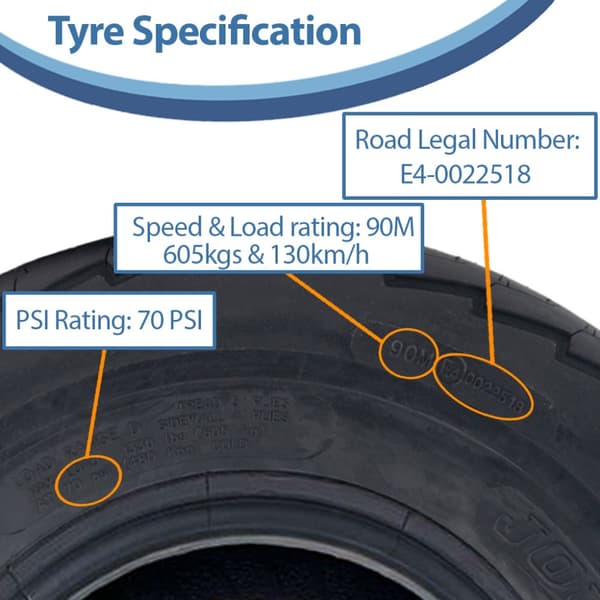 20.5x8.00-10 Släpvagnsdäck 8-lagers P815 Road Legal 90M 605kgs 205/65-10 (Set om 4)