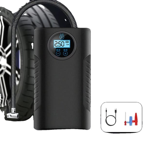 150PSI Sladdlös Däckpump, 2*2000mAh Batteri, Digitalt Tryckmätare,Digital trådlös