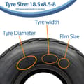 Pikkukuva 5 / 9: 18.5x8.50-8 perävaunun rengas 6-kertainen High Speed Road Legal 425kgs 215/60-8 (4 kpl)