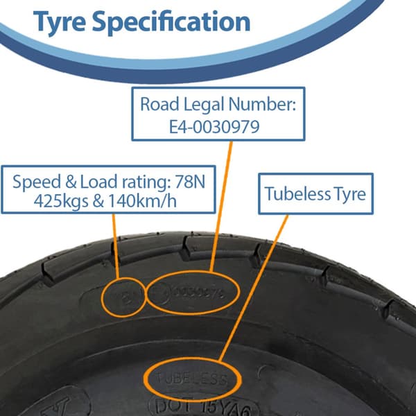 18.5x8.50-8 perävaunun rengas 6-kertainen High Speed Road Legal 425kgs 215/60-8 (4 kpl)