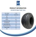 Pikkukuva 7 / 9: 18.5x8.50-8 perävaunun rengas 6-kertainen High Speed Road Legal 425kgs 215/60-8 (4 kpl)