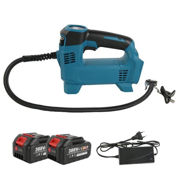 Trådløs elektrisk luftpumpe, maks. tryk 150 PSI, intelligent digital skærm,sort
