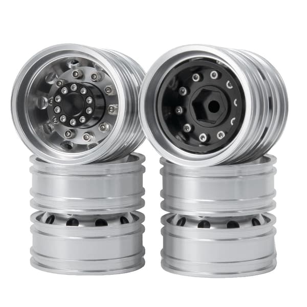 RC Kuorma-auton pyörän rengas, alumiiniseosrakenne, 12mm kuusikulmainen navanreikä, 4 kpl