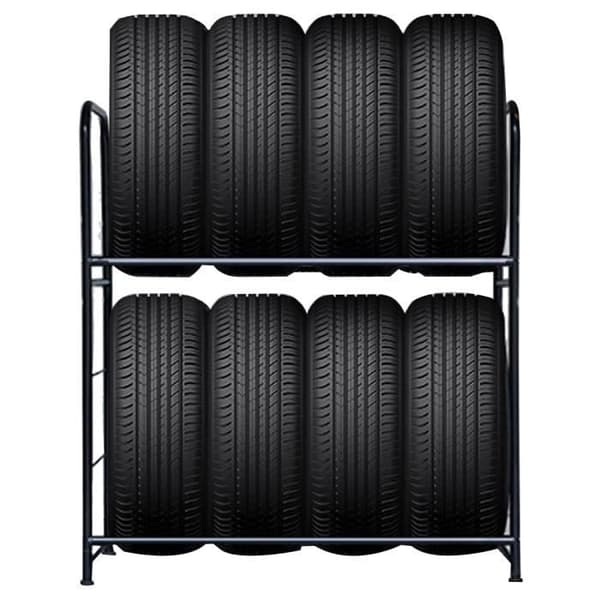 XMTECH Däckställ Organizer, verkstadshållare för 8 däck, däckförvaringsstöd, verkstadshylla, garage