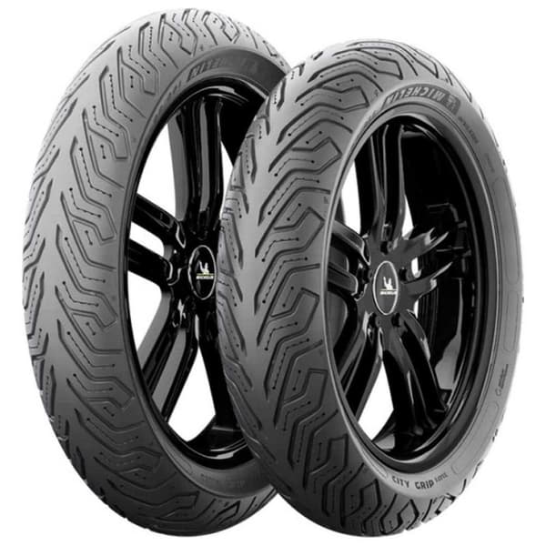 Michelin Moto Tien Etu-tai Takarengas City Grip Saver 54s Tl Hopeinen 90 / 90 / R12