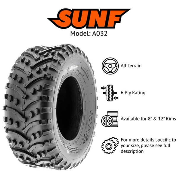 Sun-f Atv Rengas A-032 Tl 70j Harmaa 25 X 10 / R12