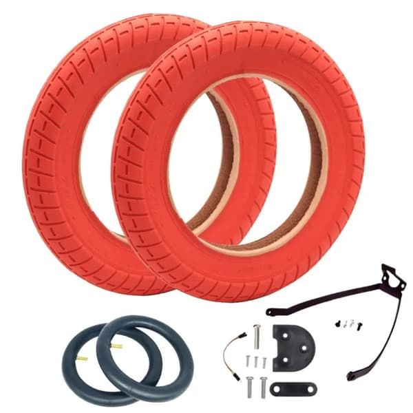 Scooter Däck Kit, Högkvalitativa Röda Hjul, Enkel Installation, Mångsidig Kompatibilitet,Kit Pro2/1S/Mi3 (Metall)