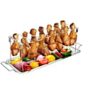 Miniatyrbild 1 av 5: Rack för kycklingben i rostfritt stål med droppbricka i silver - För enkel grillning av kycklinglår under grillning