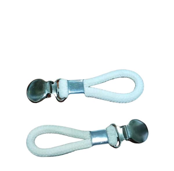 INF 2-pack multifunktionelle metalclips i rustfrit stål med bomuldsreb