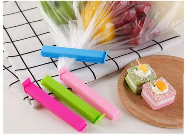 10 pakke plastposeforseglingsklemmer, flerfargede matoppbevaringsklemmer