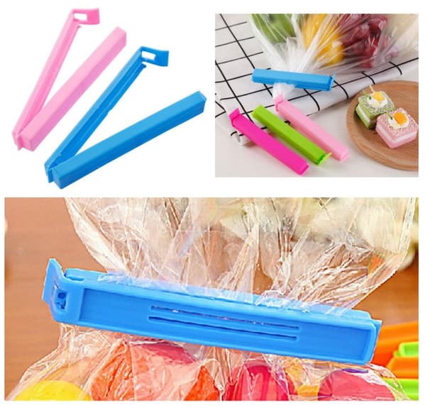 10 pakke plastposeforseglingsklemmer, flerfargede matoppbevaringsklemmer