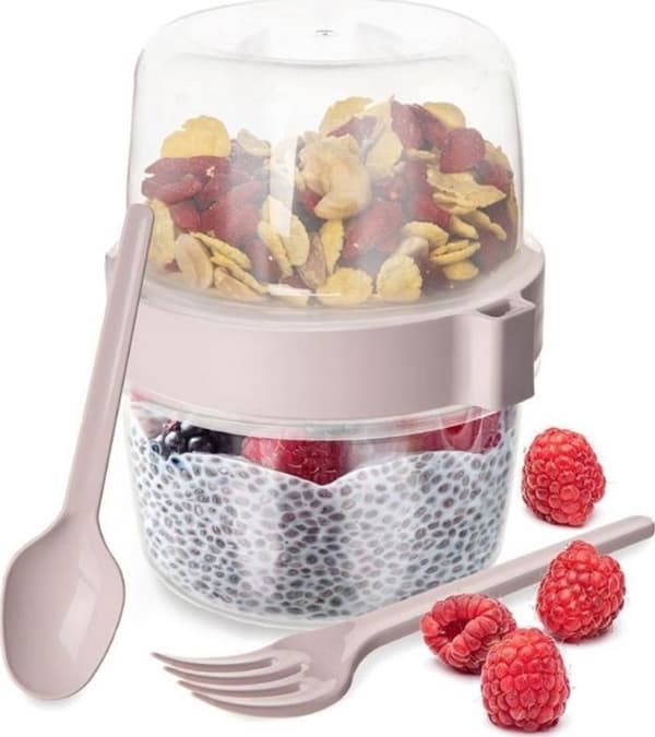 Orion - Ori121784 - Récipient, yoghurtskål med sked, lunchlåda 370 ml