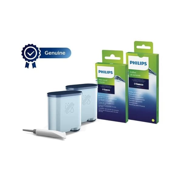 Philips underhållssats för automatisk espressomaskin, Aquaclean-filter, mjölkrengöringsmedel, avfettningsmedel (CA6707/10)
