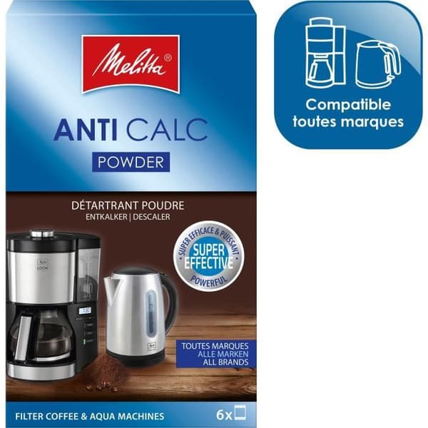 ANTI CALC pulveravkalkningsmedel för kaffebryggare - MELITTA - 150g - Tillbehör till kaffebryggare - Grå