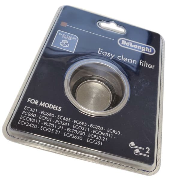 2-kopps filter för kaffebryggare, espresso - DELONGHI - EC695.BK, ECI341.CP, EC820.B - Grå