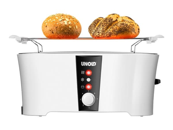 UNOLD 38020 Design Dual - Brödrost - 4 skiva - 2 Kortplatser - vit / svart