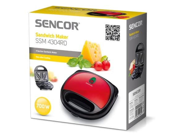 Sencor SSM 4304RD, Sort, Rød, Rustfritt stål, Klar, 0,75 m, 700 W, 220 - 240 V