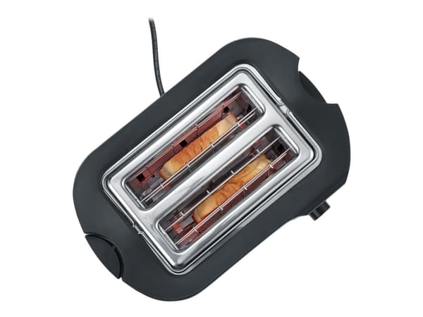 Severin 2589, 2 viipale(i)ta, Musta, Ruostumaton teräs, Ruostumaton teräs, Painikkeet, 800 W